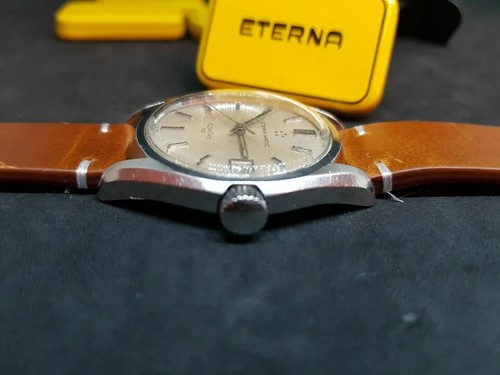 RARE USED VINTAGE ETERNA-MATIC KONTIKI 20 SILVER DIAL DATE AUTOMATIC MAN'S/ S067 - Picture 4 of 8