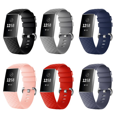 Ersatz Armband für Fitbit Charge 3 / 4 Fitness Sport Tracker Smartwatch Silikon 
