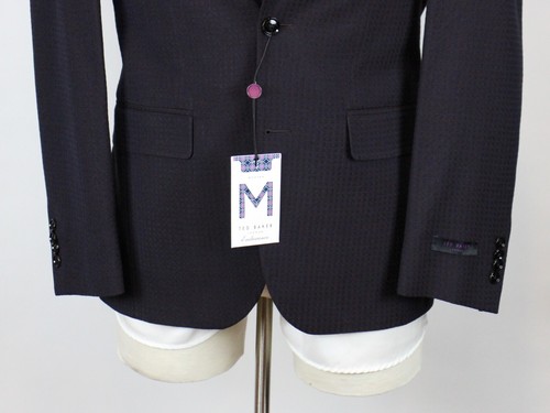 Ted Baker Sport Coat 38 R Men's Dark Purple Check Wool Regular Fit Blazer NWT - Picture 6 of 10