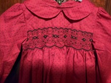 Vestido Carter's Bebé Niña Navidad 9 Meses Calado Rojo Y Negro Pola Dot