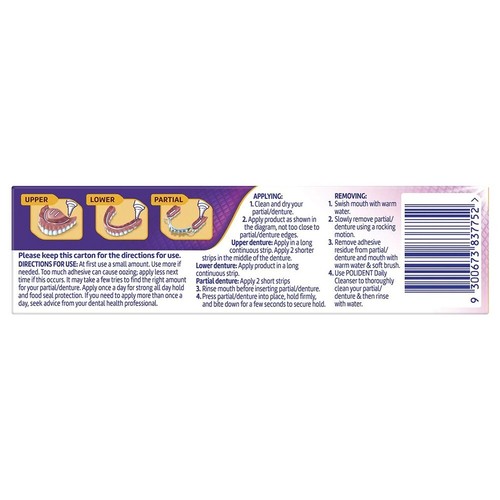 3 x Polident Power Max Hold + Seal Partial & Denture Adhesive Cream Tube 40g - Picture 5 of 20