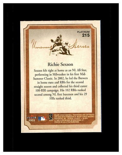 RICHIE SEXSON YOU PICK SEE SCANS OF EVERY CARD ROOKIES,INTERS ALL SEXSON,S - Picture 99 of 239