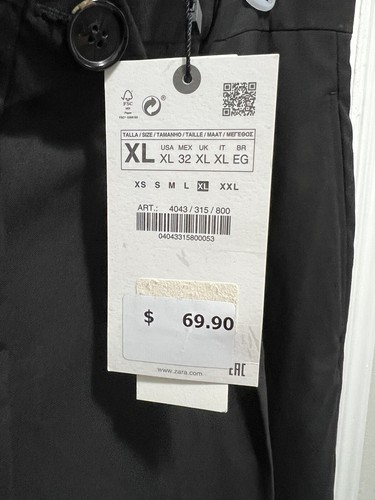 ZARA Black Pants -Size XL Rn 77302 - Picture 3 of 6