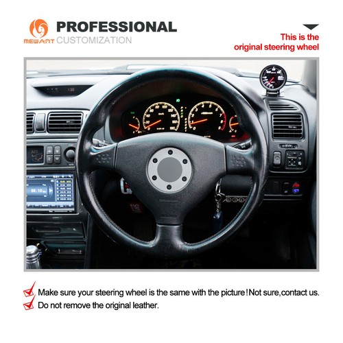 Synthetic Suede Car Steering Wheel Cover for Mitsubishi Lancer EVO 5 V 6 VI - Imagen 2 de 10