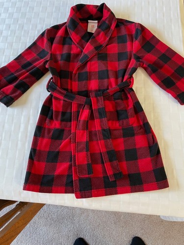 Size 5 kids Wondershop Fleece Robe Buffalo red Plaid for boys and girls