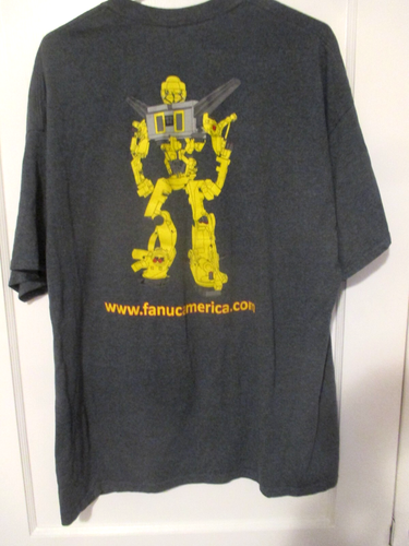 Fanuc Service First 2 Sided Robotics Robot Warrior T-Shirt Char Grey 2XL Neu ohne Etikett - Bild 2 von 12