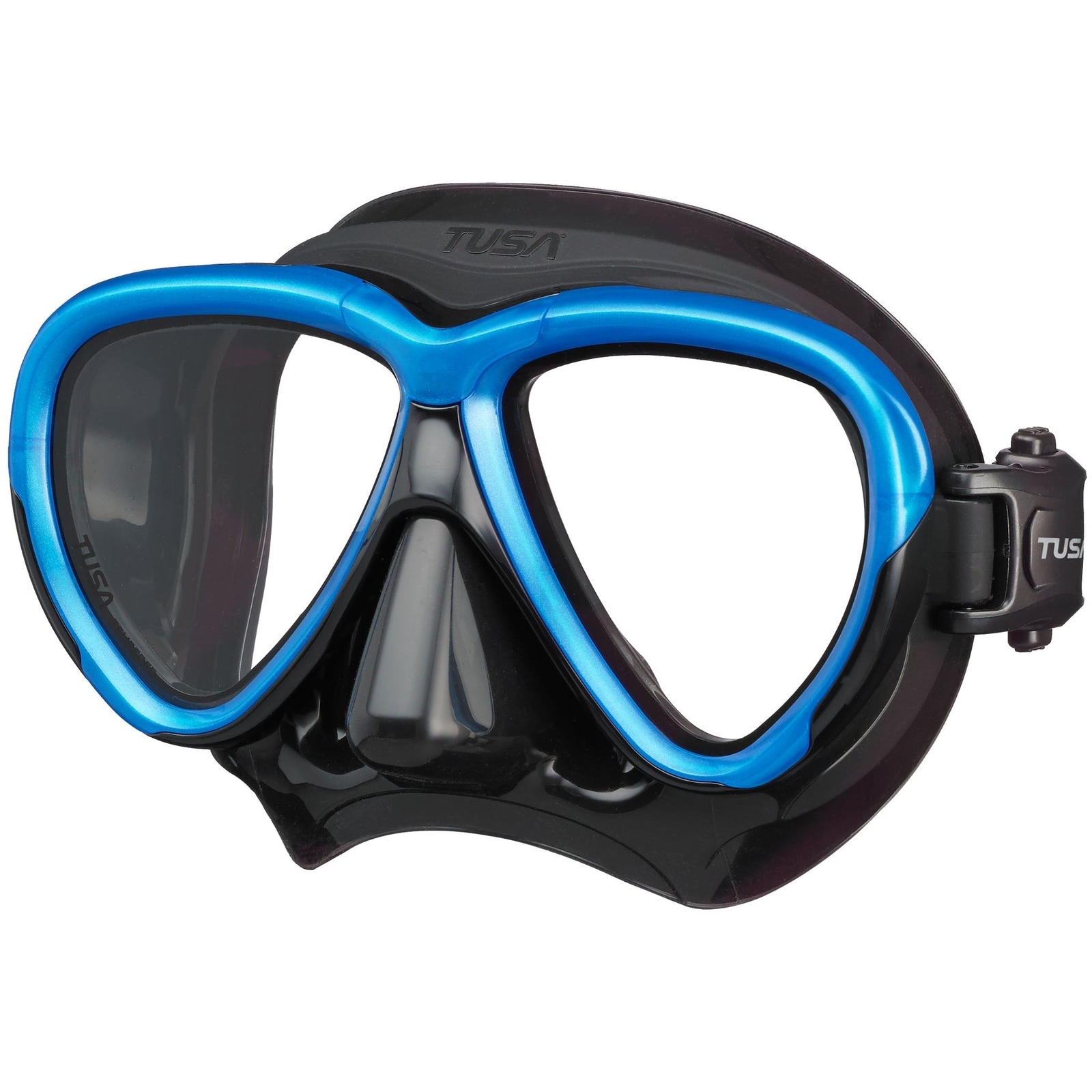 Tusa Intega Mask for Scuba Diving and Snorkelling - Black/Fishtail Blue