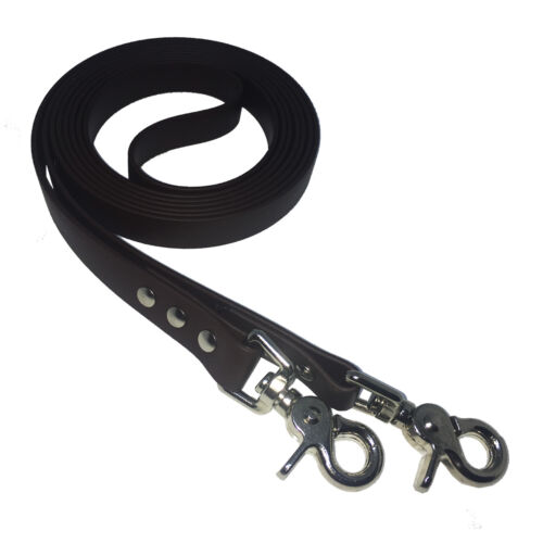 Nuovo! Biothane Briglia Cuoio Chiusurachiuso - 16 MM - Nero - Collar&leash - Zdjęcie 1 z 1