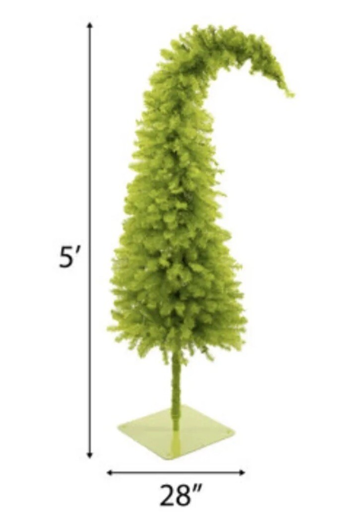 Hobby Lobby Grinch Christmas Tree 5' LED Bright Green Whimsical Indoor