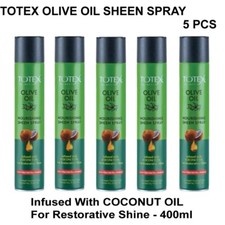 5 Pack Totex Olive Oil Sheen Spray Coconut Oil Restores Shine & Moisture 400ml