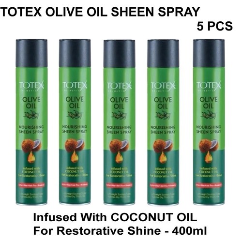5 Pack Totex Olive Oil Sheen Spray Coconut Oil Restores Shine & Moisture 400ml - 第 1/8 張圖片