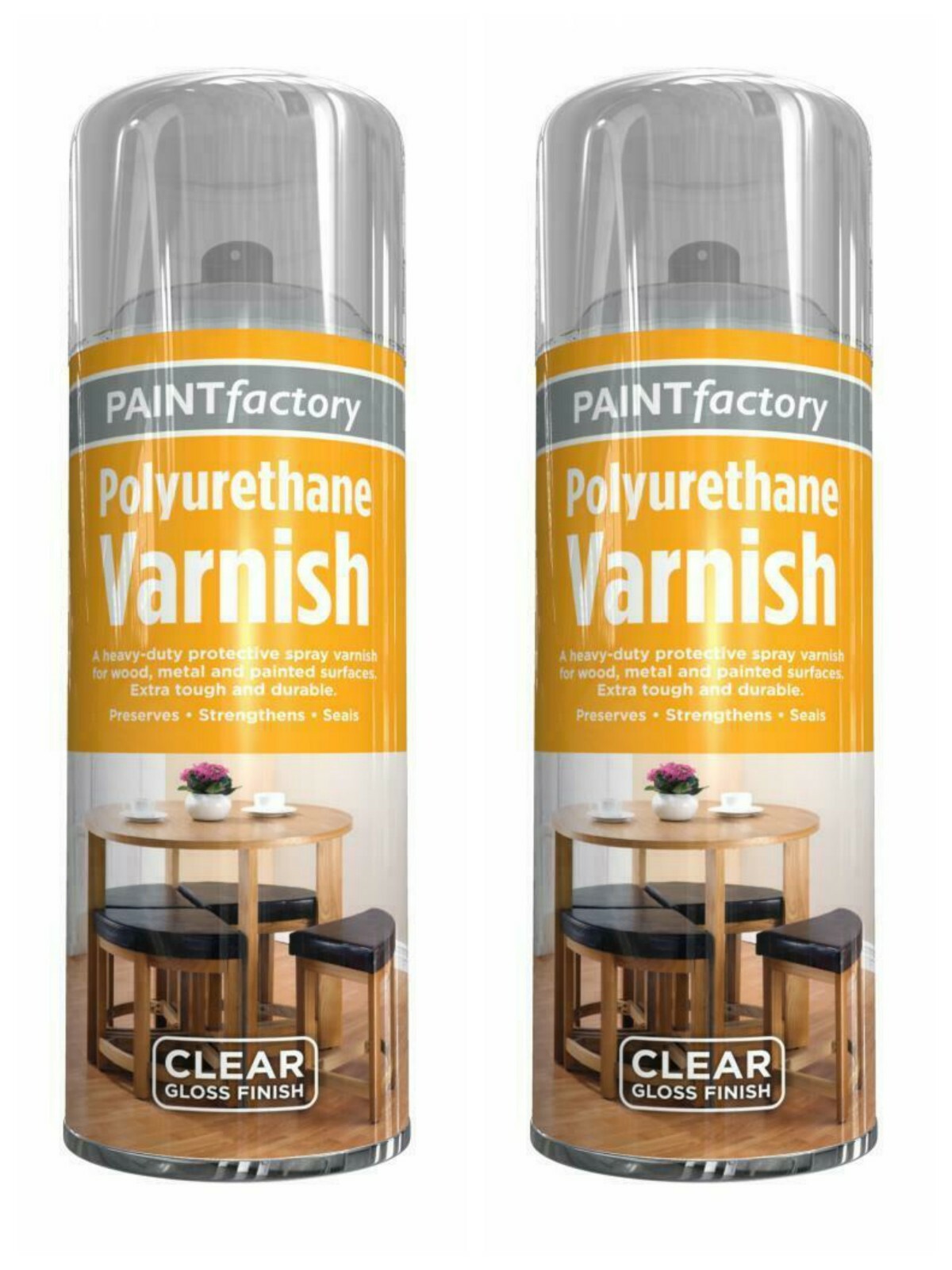 NEW 2x All Purpose POLYURETHANE Clear Gloss Varnish Wood