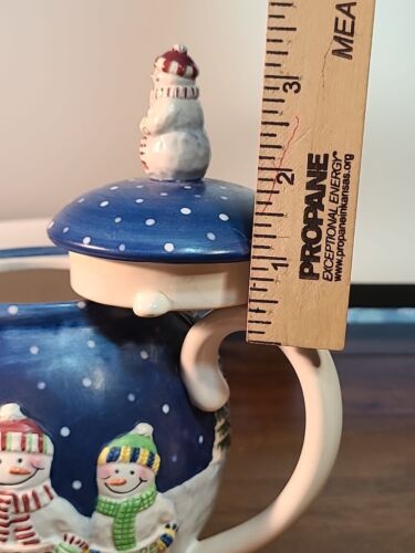 Christian Book Distributors Snowman Family Ceramic Teapot RARE! READ** - Picture 15 of 24
