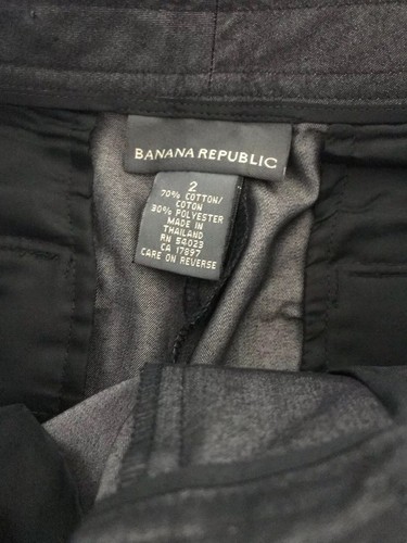 Pantalones de pierna recta Banana Republic para mujer talla 2 x 31 negro mezcla de algodón - Imagen 9 de 9
