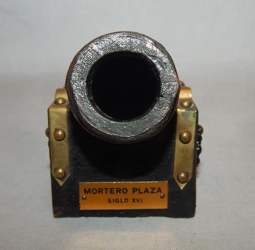 Vintage Mortero Plaza Siglo SVI Mini Cannon Wood and Metal - Picture 5 of 8