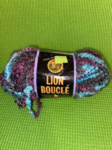 Lion Brand Yarn Lion Boucle #204 Snow Cone 2.5 Oz. Purple Blue 57 Yds