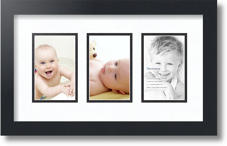 ArtToFrames Collage Mat Picture Photo Frame  3 3.375x5.375" Openings in Black 30 - Picture 1 of 62