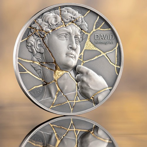 David Kintsugi Art 2 oz Antique finish Silver Coin 2000 Francs CFA Cameroon 2025 - Picture 5 of 8