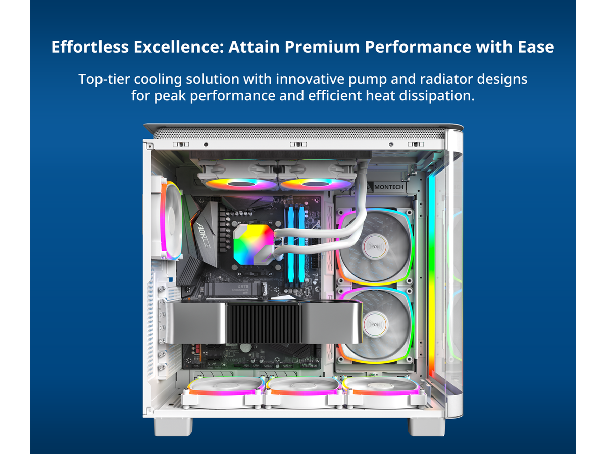 MONTECH HyperFlow ARGB 240 - AIO CPU Liquid Cooler, Intel&AMD