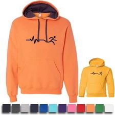 Running Heartbeat Mens and Kids Graphic Hoodies