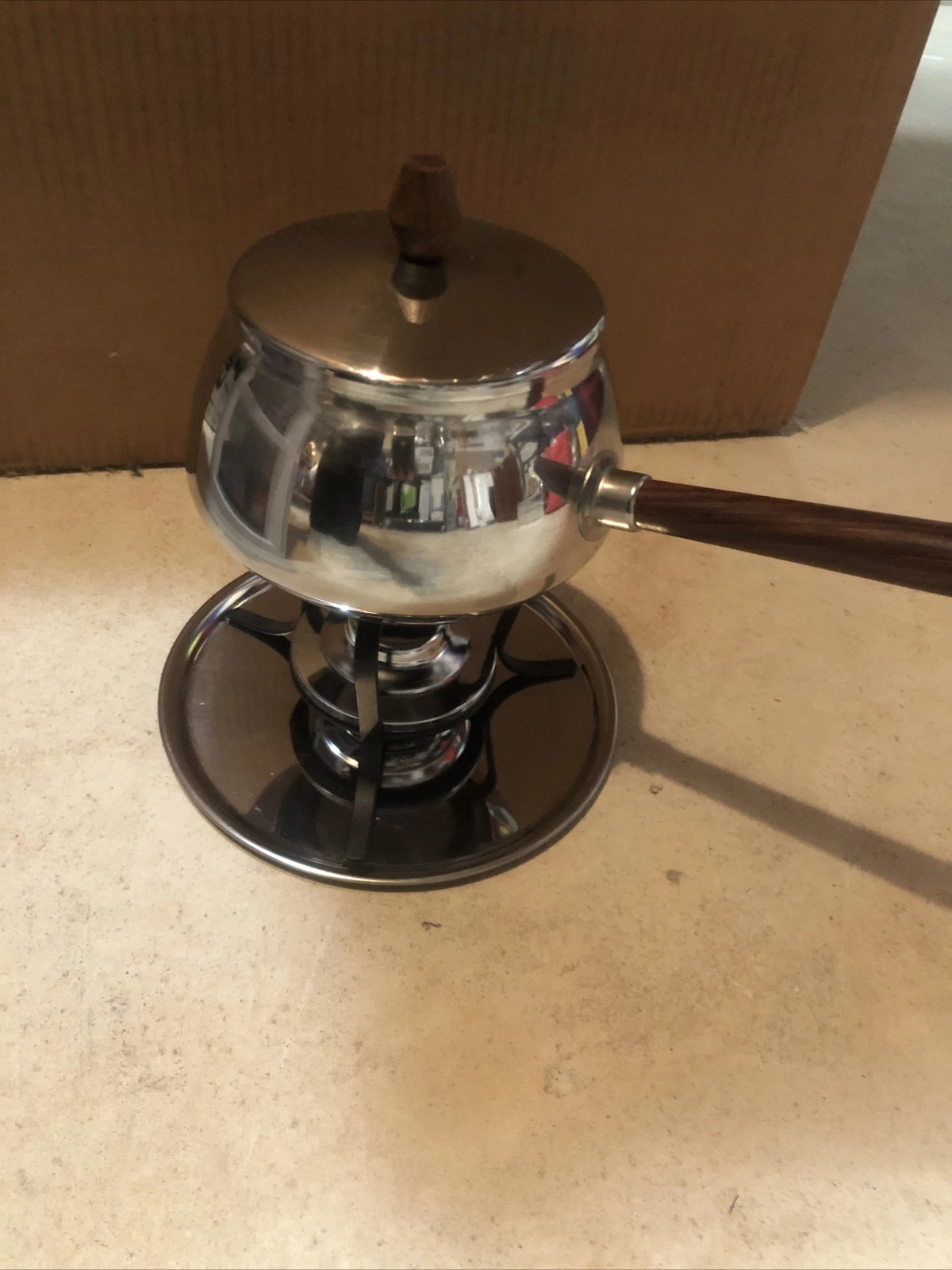 Vintage Stainless Fondue Set