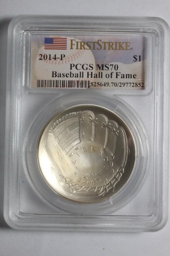 2014 P Baseball Hall Fame Silver Dollar PCGS MS70 #852 - Picture 1 of 2