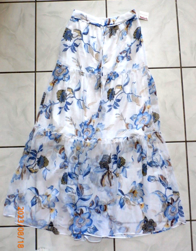 NWT White House Black Market Blue Floral Print Maxi Skirt Womens XS New  F653 - Bild 9 von 11