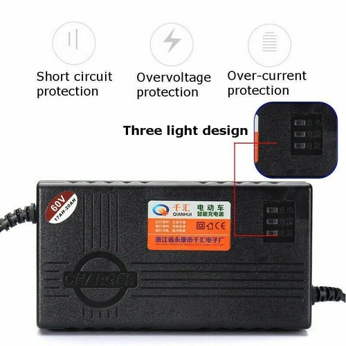 48V/60V/72V 20AH Lead-acid Battery Charger For Electric Scooter Bicycle Bike AUK - Picture 4 of 12