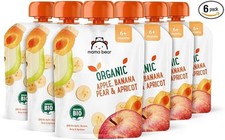 Amazon Brand Mama Bear Fruit Pouch Apple, Banana, Pear & Apricot 90g (Pack of 6)