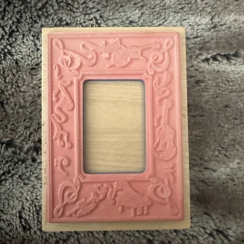 INKADINKADO Music Lover Frame Stamp Wood Mounted Rubber Stamps Guitar Piano 6731 - Image 4 of 4