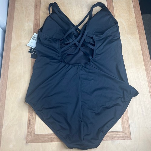 Costume da bagno intero nuovo con etichette La Blanca Tummy Control multi strap cross-back taglia 16 - Foto 7 di 14