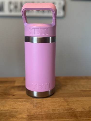 BRAND NEW 12 Oz DOUBLE INSULATED YETI YOUTH RAMBLER W/ STRAW & LID PINK - Picture 2 of 5