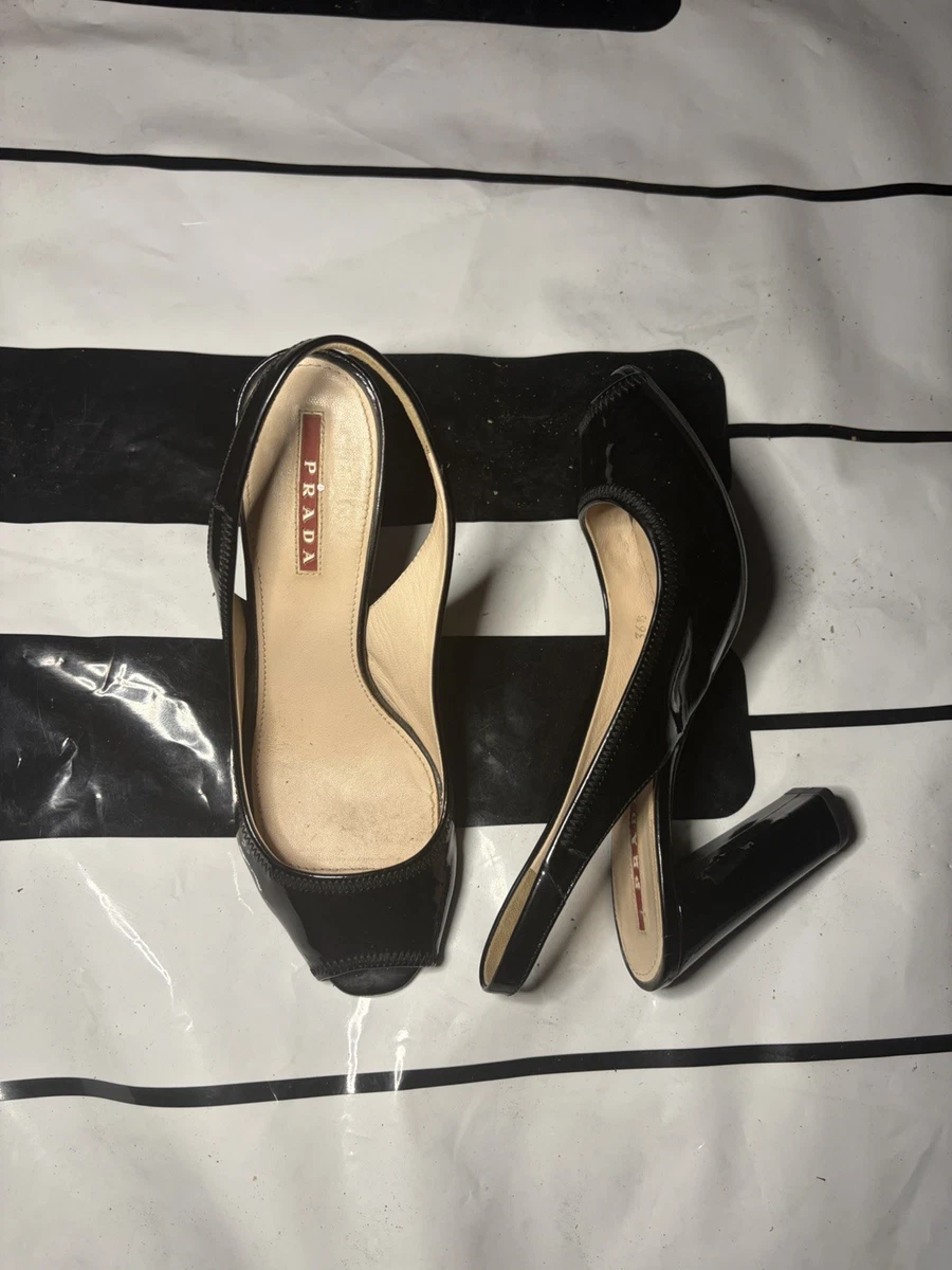 PRADA Slingback Patent Leather Heels for sale - eBay