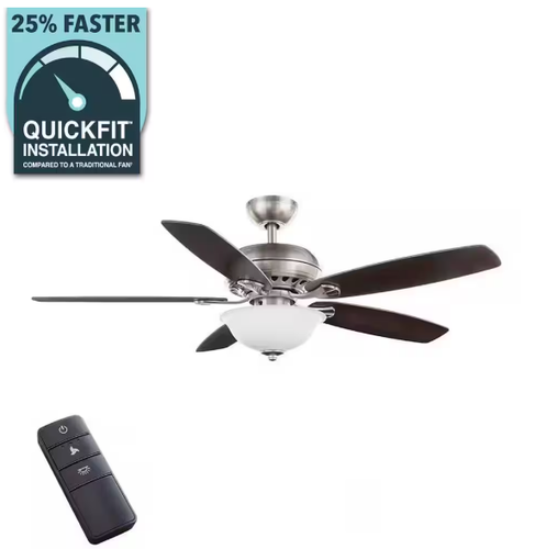 Hampton Bay Southwind II 52" LED Ceiling Fan Brushed Nickel Remote Reversible 🔷 - Picture 2 of 7