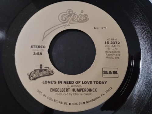 Engelbert Humperdinck - After The Lovin' UNPLAYED REISSUE 45RPM Epic Record 1985 - Picture 3 of 3