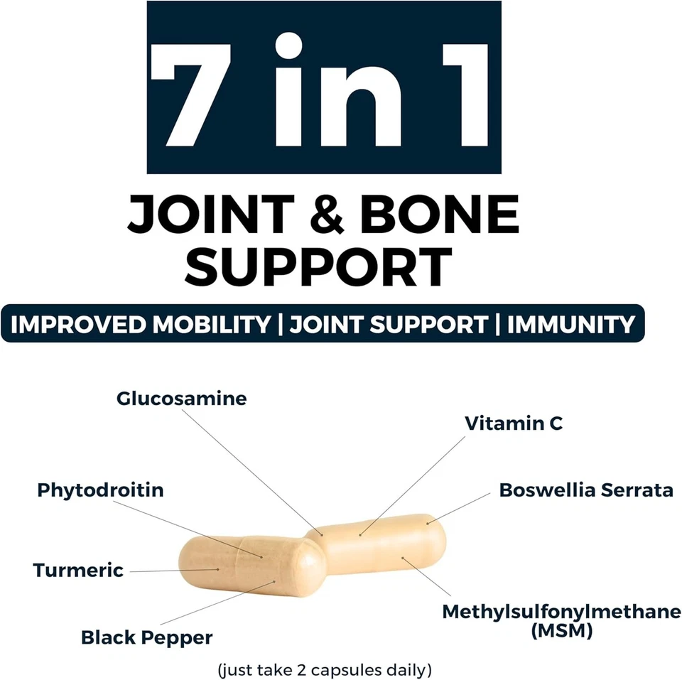 90 tabletas de glucosamina y condroitina de alta resistencia agregada MSM y vitamina C Foto 3 de 4