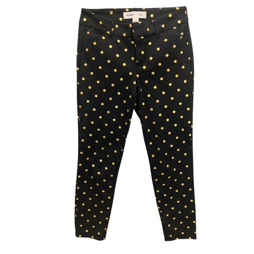 Size 0 Old Navy Pixie Pants Ankle Length Black Gold Polka Dots - Bild 1 von 7