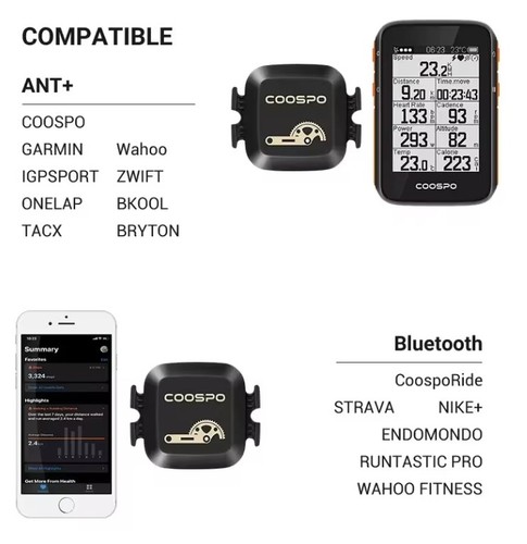 COOSPO BK467 Trittfrequenzsensor für Radfahren Bluetooth & ANT kompatibel mit IP67 - Bild 2 von 4