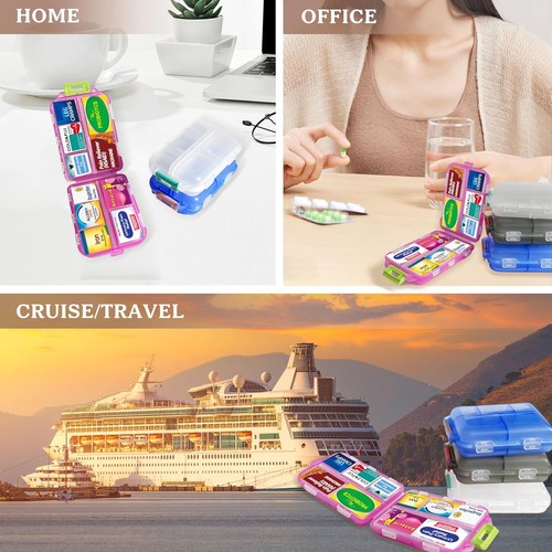 Pill Organizer with 161 Medicine Labels Travel Box Stickers, White - Picture 4 of 8
