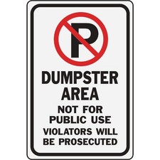 Hy-Ko Heavy Duty Aluminum, No Parking Dumpster Area  HW-103 Hy-Ko HW-103