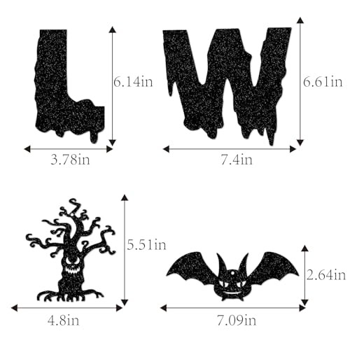 Halloween Vintage-Ghost Black Party-Decorations Supplies Halloween Black Banner - Foto 3 di 8