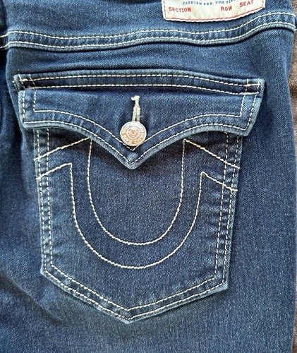 True Religion Womens Sz 30 Blue Jeans- Jennie Curvy- Mid Rise Super Skinny- EUC - Picture 5 of 9