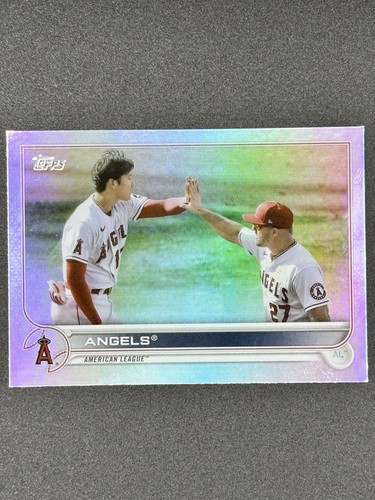 2022 Topps #159 Shohei Ohtani + Mike Trout Angels Rainbow Foil - Imagen 1 de 2