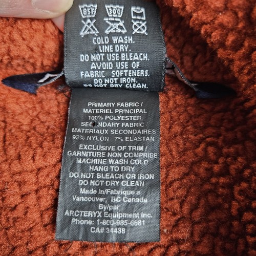 Arcteryx Delta Shearling Fleece Jacket Polartec Canada Full Zip Vintage 90s - Picture 6 of 23