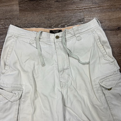 Vintage Abercrombie & Fitch Drawstring Cargo Shorts Mens 33 Distressed Y2K Faded - Picture 3 of 11