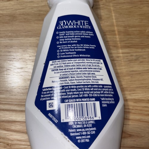 Crest 3D White Glamorous White Multi-Care Whitening Rinse, Fresh Mint, 16oz - Picture 9 of 16