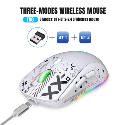 T90 2,4G Kabellose Mechanische Maus RGB-Gaming-Maus Ergonomische 3600DPI-M5516 - Bild 3 von 10
