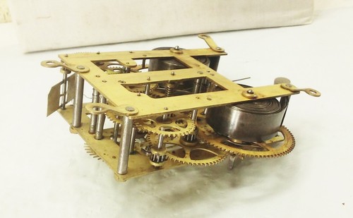 Vintage antikes Gilbert Ogee Kaminuhrwerk mechanisch zum Aufziehen - Bild 13 von 17