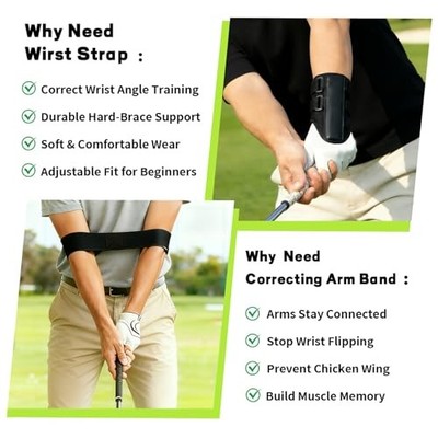 Golf Wrist Trainer Pro, Golf Wrist Training Aid with Wrist Strap