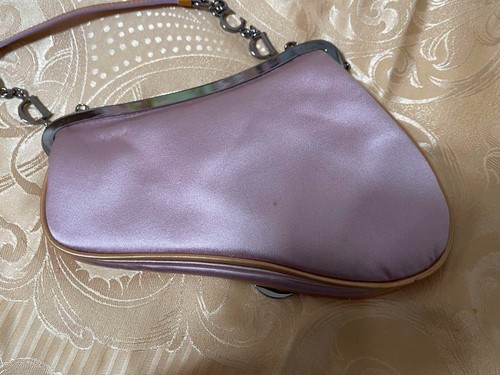 Christian Dior Classic Galliano Micro Mini Saddle Bag Silk Pink Pearl Rare - Picture 12 of 19